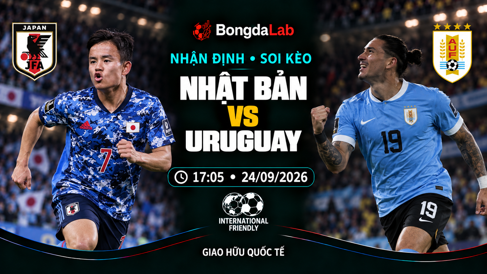 Nhận định, soi kèo Friendlies: Japan vs Uruguay, 17:05 ngày 24/09/2026